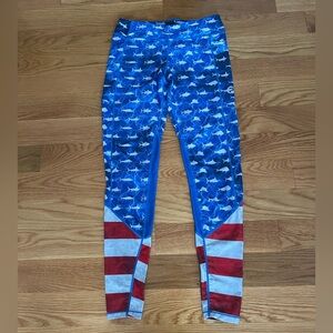 Pelagic Shark Leggings (red white and blue)